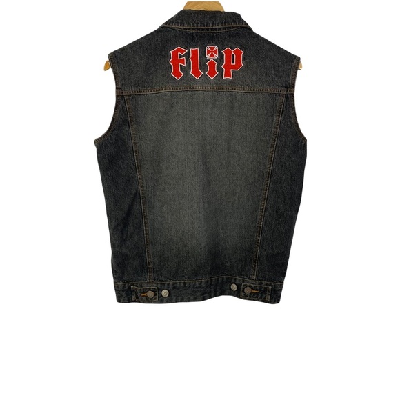 Flip Denim Vest Tank Top Washed jeans waistcoat Hip Hop Sleeveless Jacket S - Picture 5 of 12